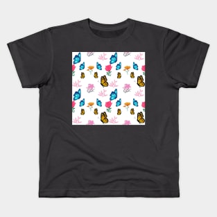 Butterflies and blooming flowers Kids T-Shirt